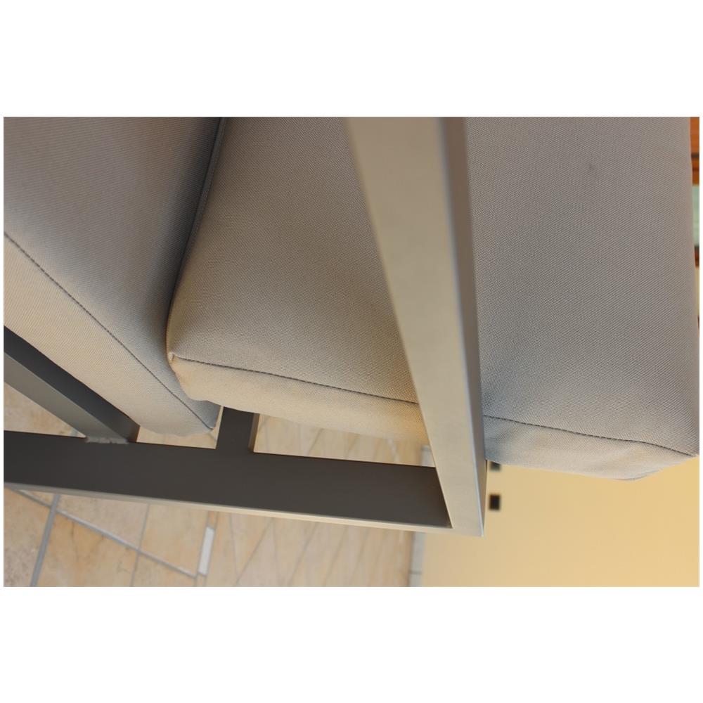 Salotto Da Giardino Set In Alluminio 2 Posti Taupe Da Esterno Portico Per Locale Bar Hotel Albergo Pasticceria Agriturismo - Foto 2