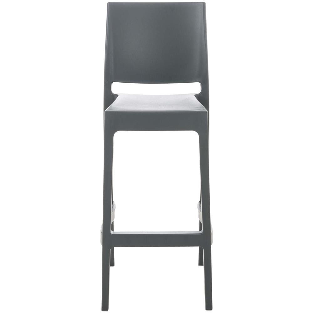 Sgabello Bar Maya Impilabile in Polipropilene I Sgabello Outdoor con Schienale I Sedia Sgabello Alta in Plastica Alt. 75 CM Grigio Scuro - Foto 2