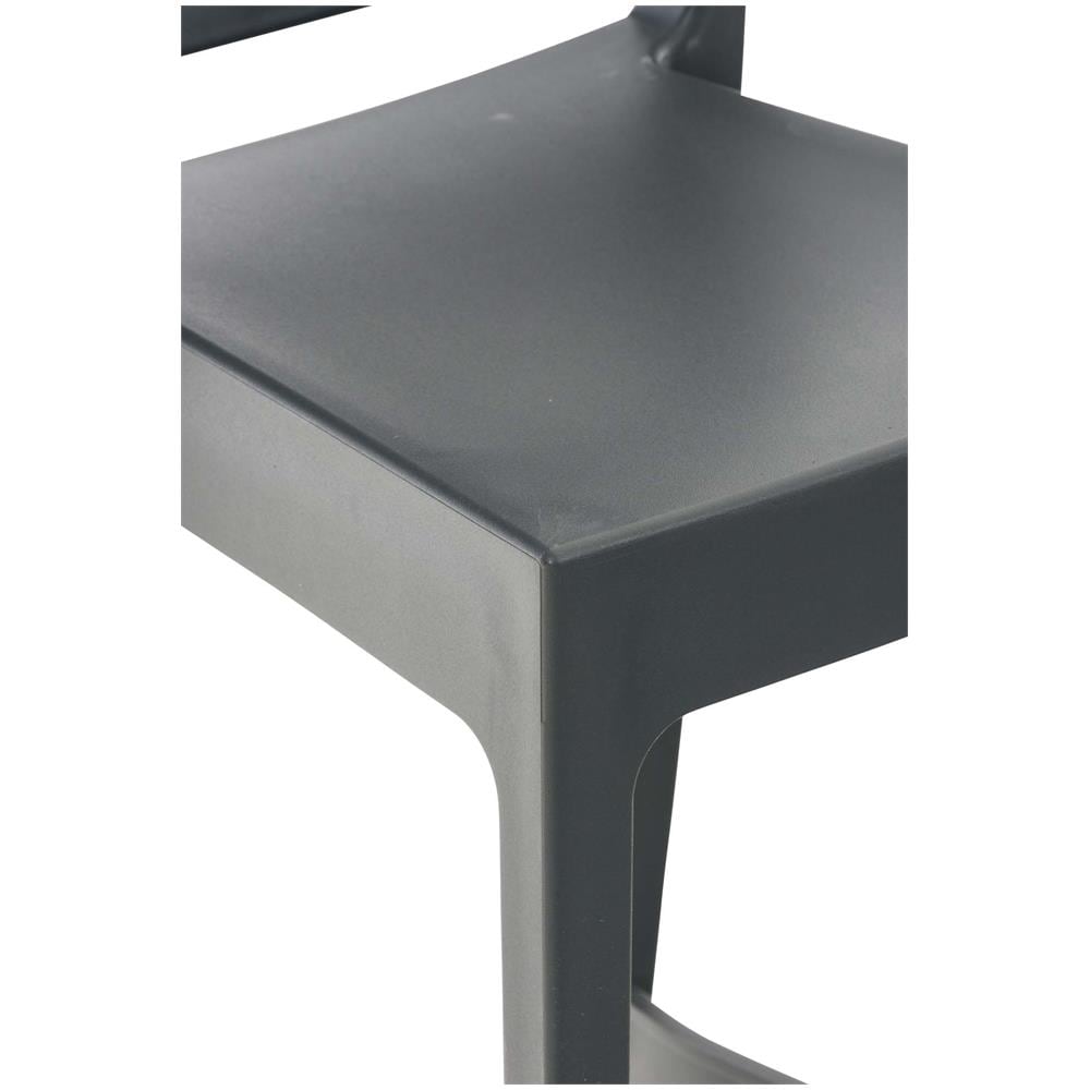 Sgabello Bar Maya Impilabile in Polipropilene I Sgabello Outdoor con Schienale I Sedia Sgabello Alta in Plastica Alt. 75 CM Grigio Scuro - Foto 5