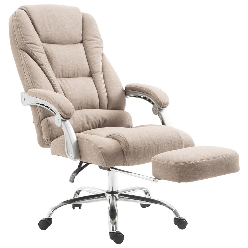 Sedia Ufficio Pacific in Tessuto - Poltrona Direzionale Ergonomica Imbottita con Poggiapiedi - Sedia Studio Carico Max 150KG Tortora - Foto 1