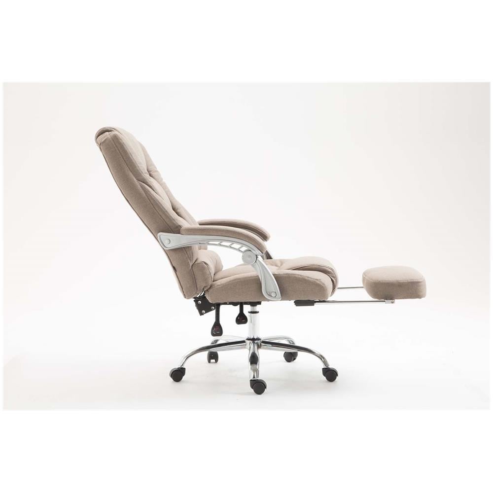 Sedia Ufficio Pacific in Tessuto - Poltrona Direzionale Ergonomica Imbottita con Poggiapiedi - Sedia Studio Carico Max 150KG Tortora - Foto 2