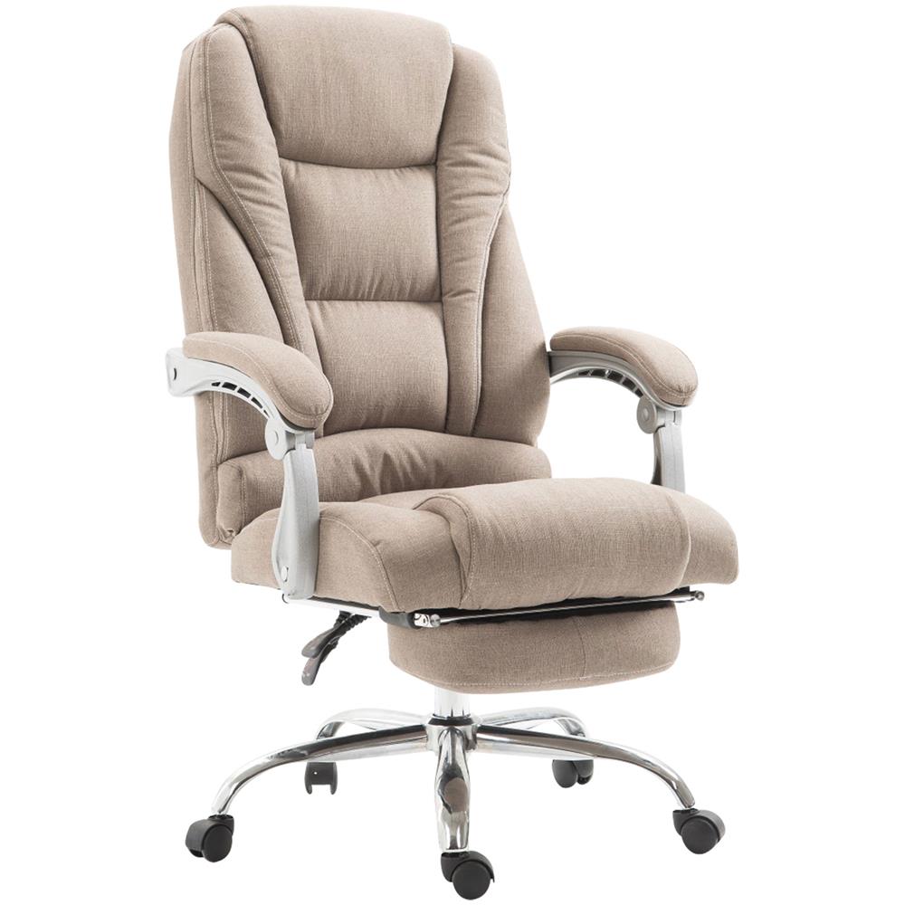 Sedia Ufficio Pacific in Tessuto - Poltrona Direzionale Ergonomica Imbottita con Poggiapiedi - Sedia Studio Carico Max 150KG Tortora - Foto 5