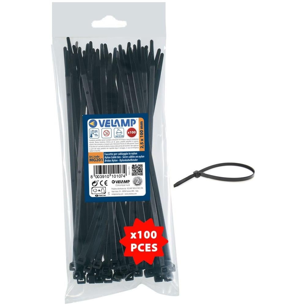 Fascette Nere In Nylon 2,5x100 100pz - Foto 1