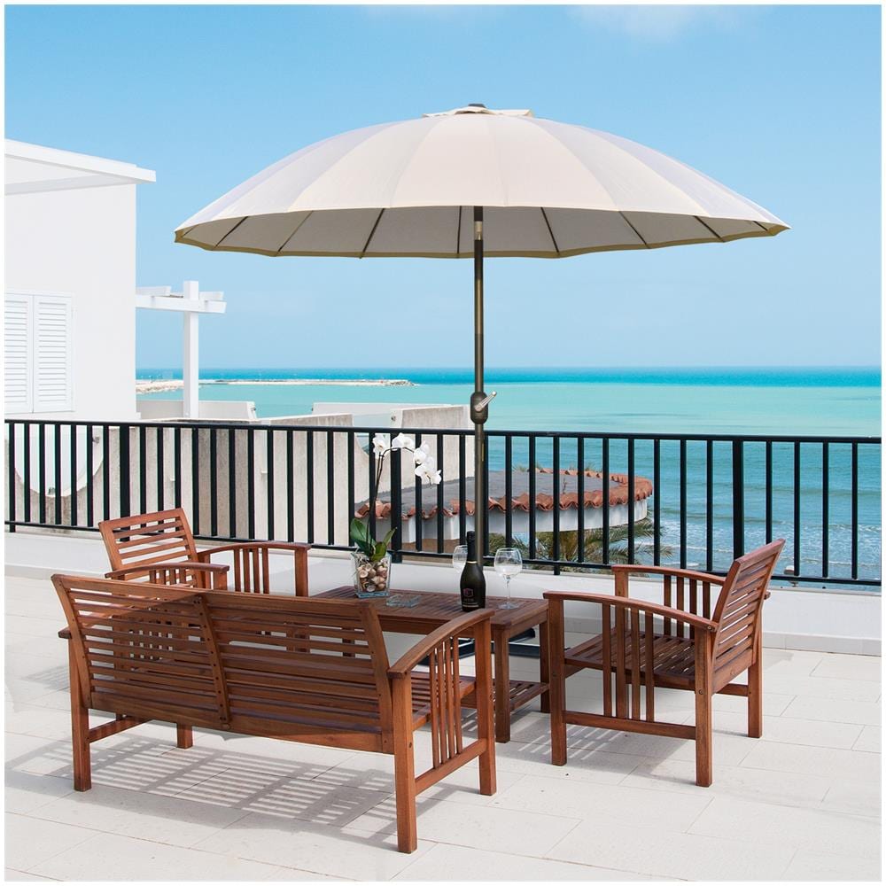 Ombrellone Da Giardino Inclinabile E Con Manovella Ø255cm Bianco Crema - Foto 3