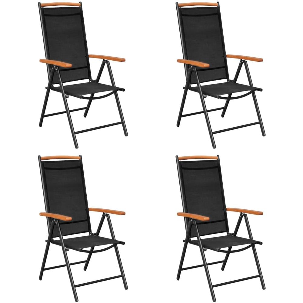 Set Mobili Da Pranzo Per Giardino 5 Pz In Alluminio Nero - Foto 2
