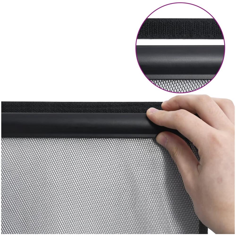 Zanzariera Per Porta Con 4 Sezioni A Rete Nera 240x240 Cm - Foto 2