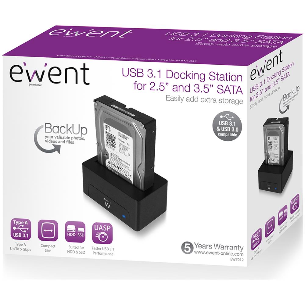 EW7012 USB 3.0 (3.1 Gen 1) Type-B Nero docking station HDD / SSD - Foto 6
