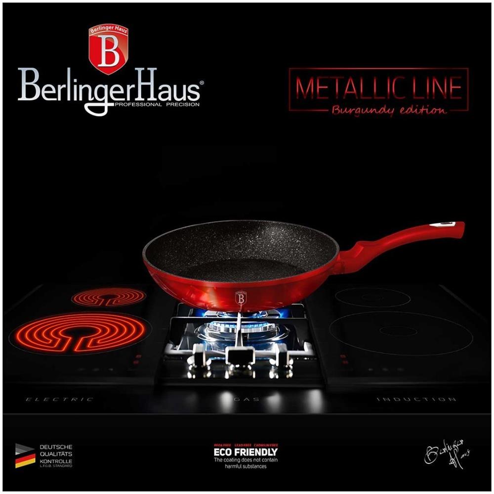 24 Cm Granito Frypan Rosso Metallico Linea Bh-1252 - Foto 2