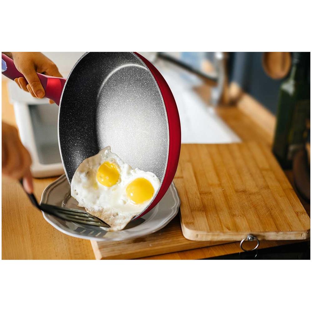 24 Cm Granito Frypan Rosso Metallico Linea Bh-1252 - Foto 6