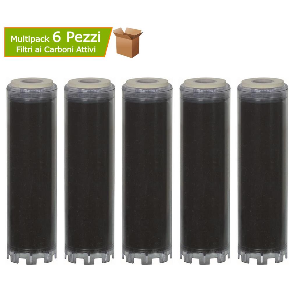 Cartucce Filtranti Ai Carboni Attivi Granulari Cm 25 Universali Multipack 6 Pezzi - Foto 1
