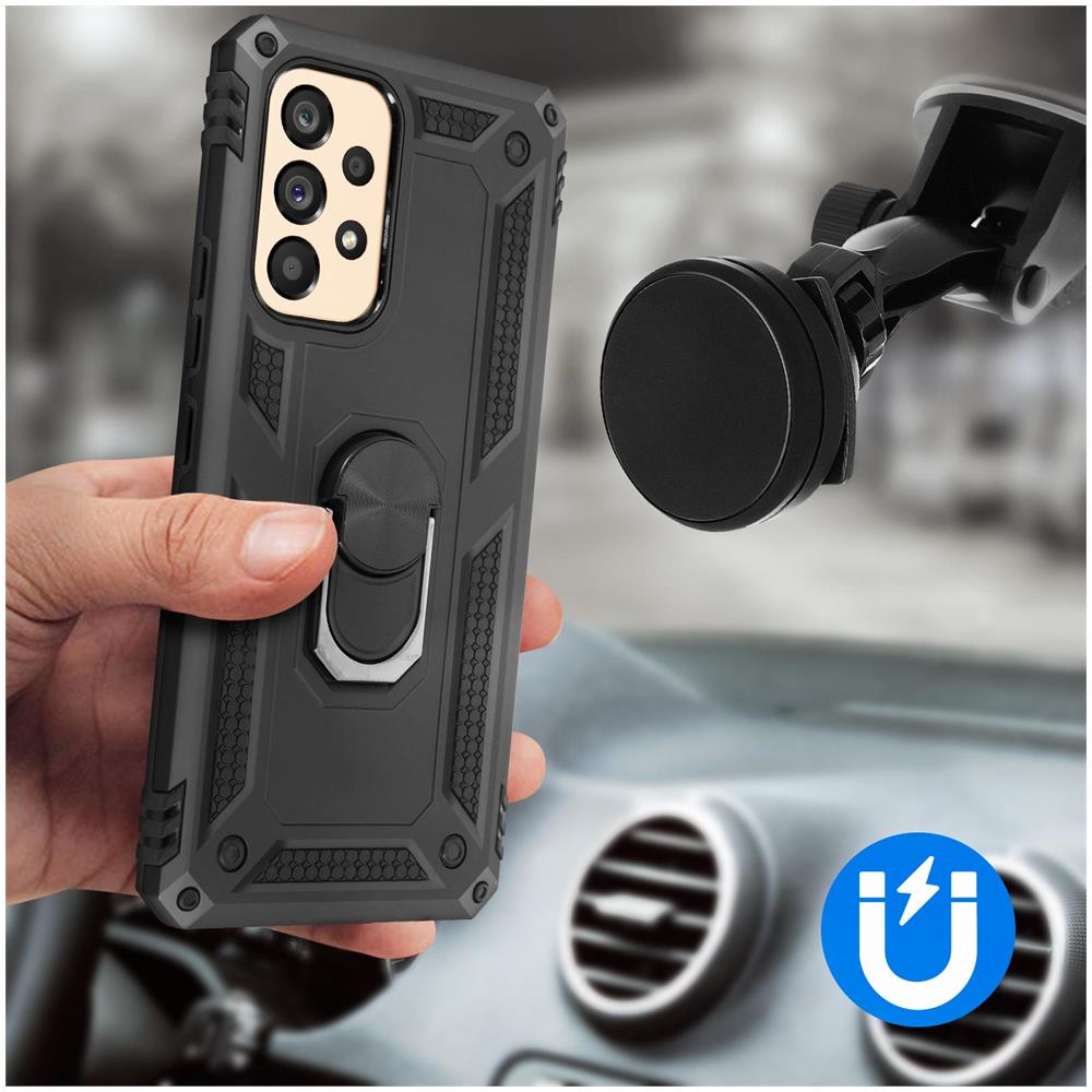 Cover Samsung Galaxy A53 5g Anti-urto Ibrida Anello Funzione Supporto Nera - Foto 2