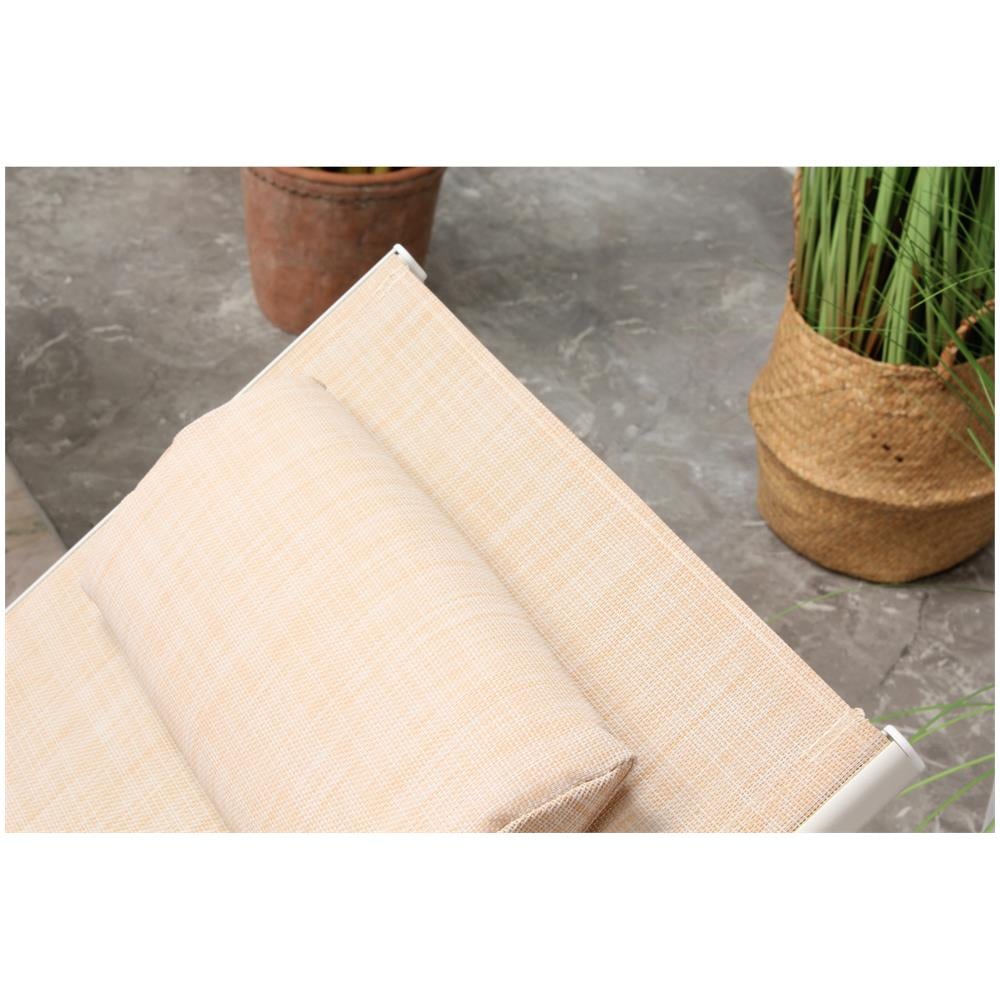 Set Di 2 Sdraio Regolabili In Alluminio E Textilene Ecru /biancp Bahia - Foto 2