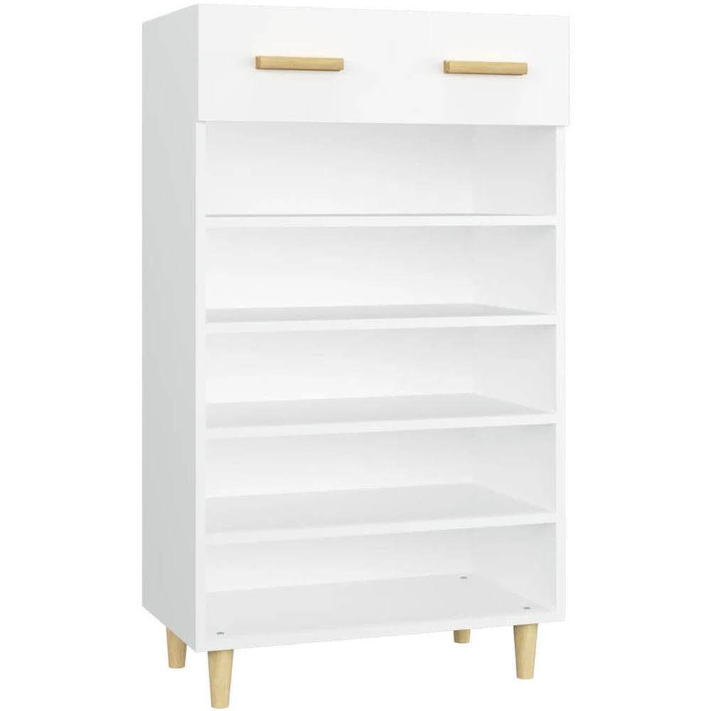 Scarpiera Bianca 60x35x105 Cm In Legno Multistrato - Foto 2