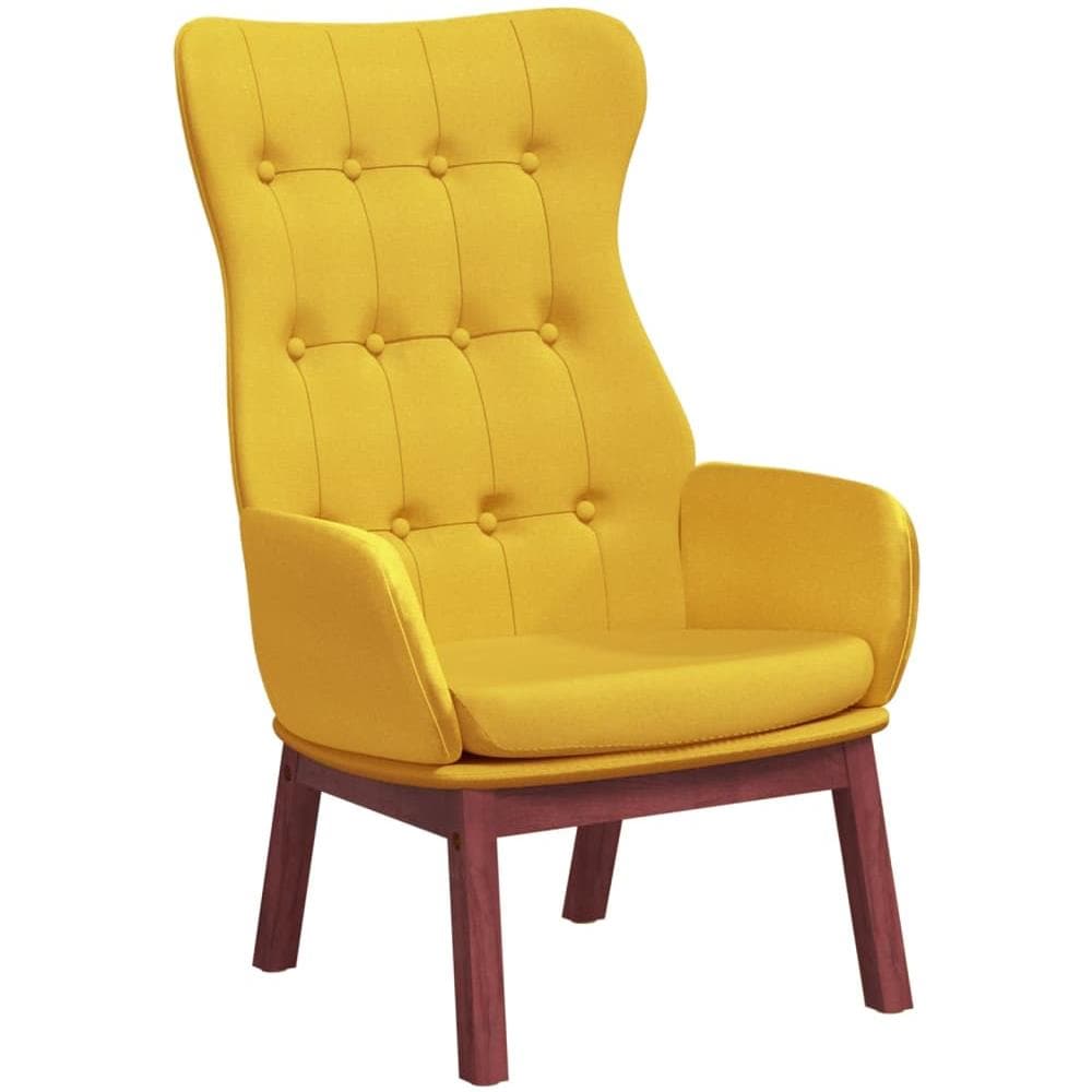 Poltrona Rilassante Giallo Senape In Tessuto - Foto 2