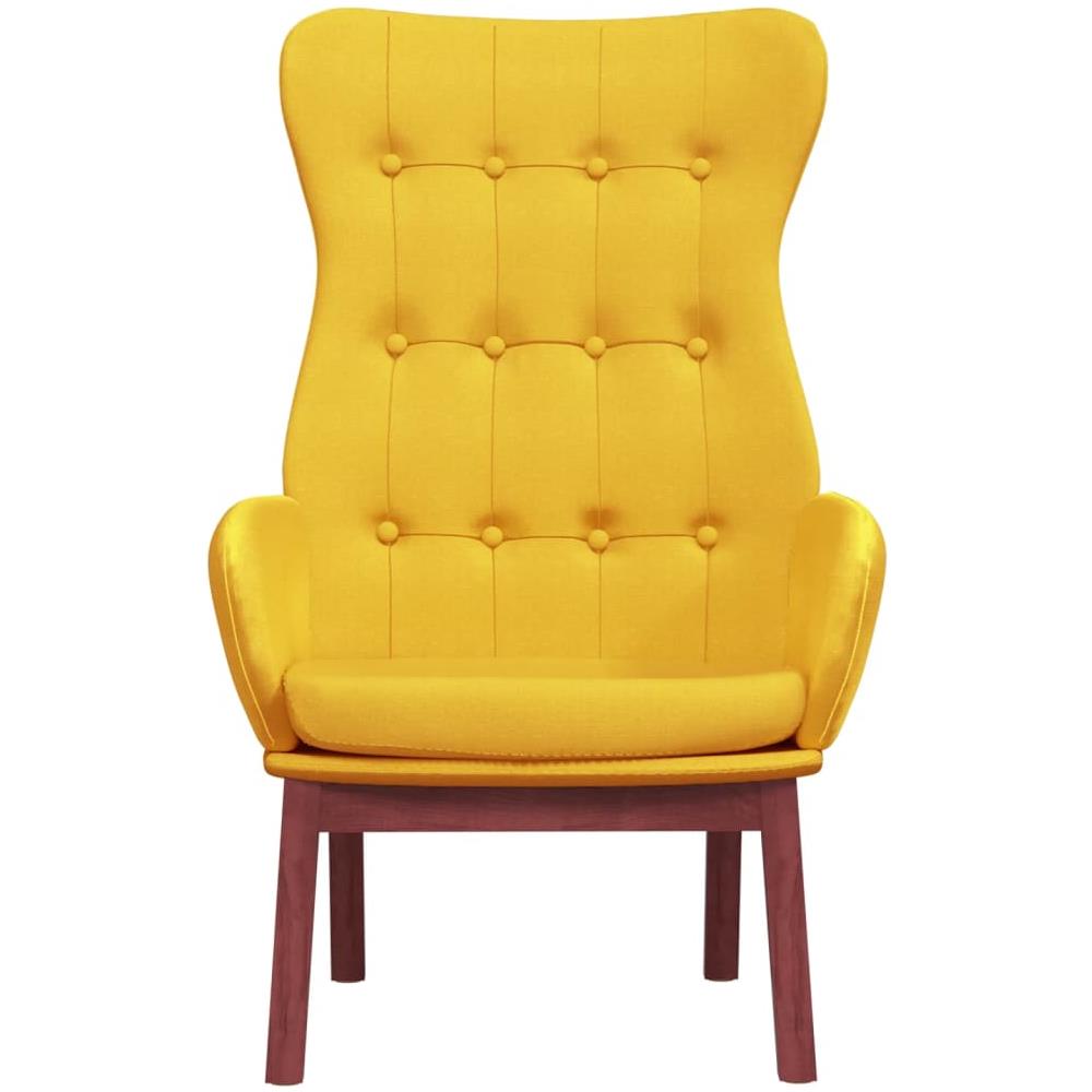 Poltrona Rilassante Giallo Senape In Tessuto - Foto 3