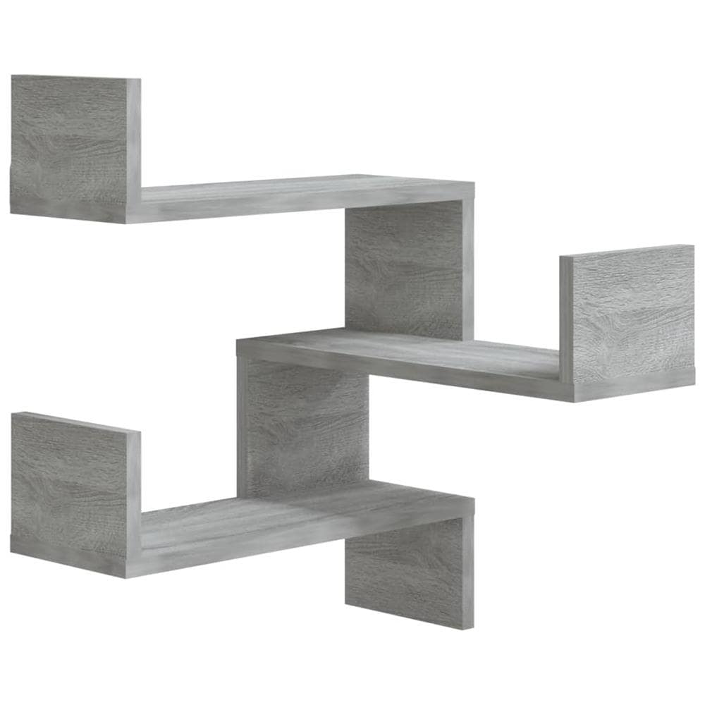 Scaffale Parete Angolo Grigio Sonoma 40x40x50cm Multistrato - Foto 2
