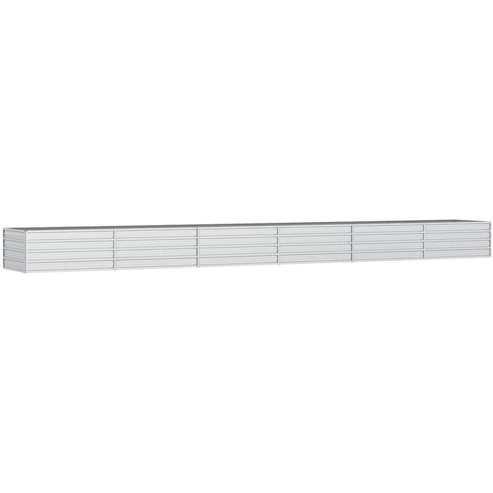 Letto Rialzato Giardino 600x80x45 cm in Acciaio Zincato Argento - Foto 1