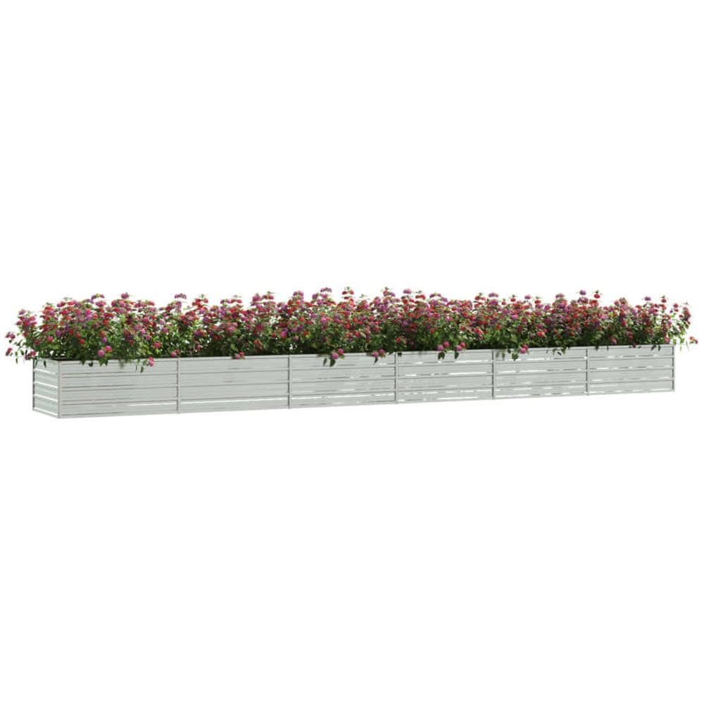 Letto Rialzato Giardino 600x80x45 cm in Acciaio Zincato Argento - Foto 2