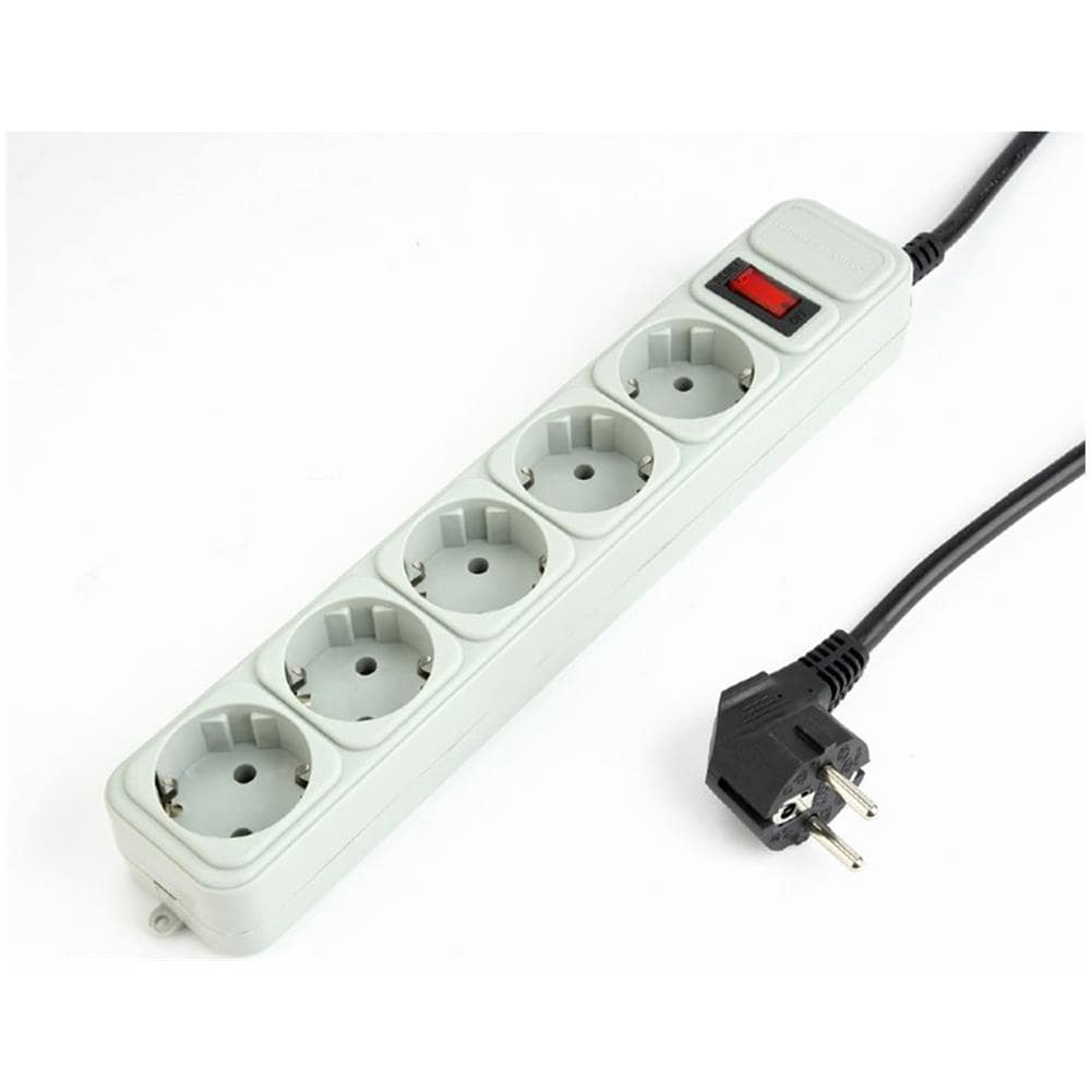 Ciabatta Gembird Con 5 Spine Con Protezione Contro Le Sovratensioni 4,5 M Colore Bianco - Foto 1