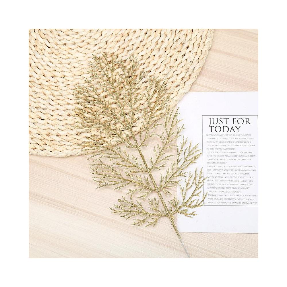 Foglie In Filigrana Artificiale Decorazione Natalizia Confezione Da 5 Oro - Foto 2