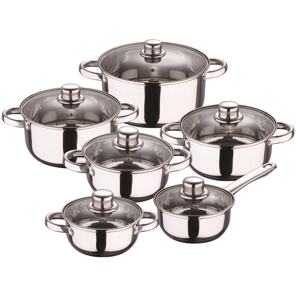 Cassel 12 Pezzi In Acciaio Inox Con Padelle (18/22/26 Cm) Optimum Plus In Alluminio Stampato - Foto 2