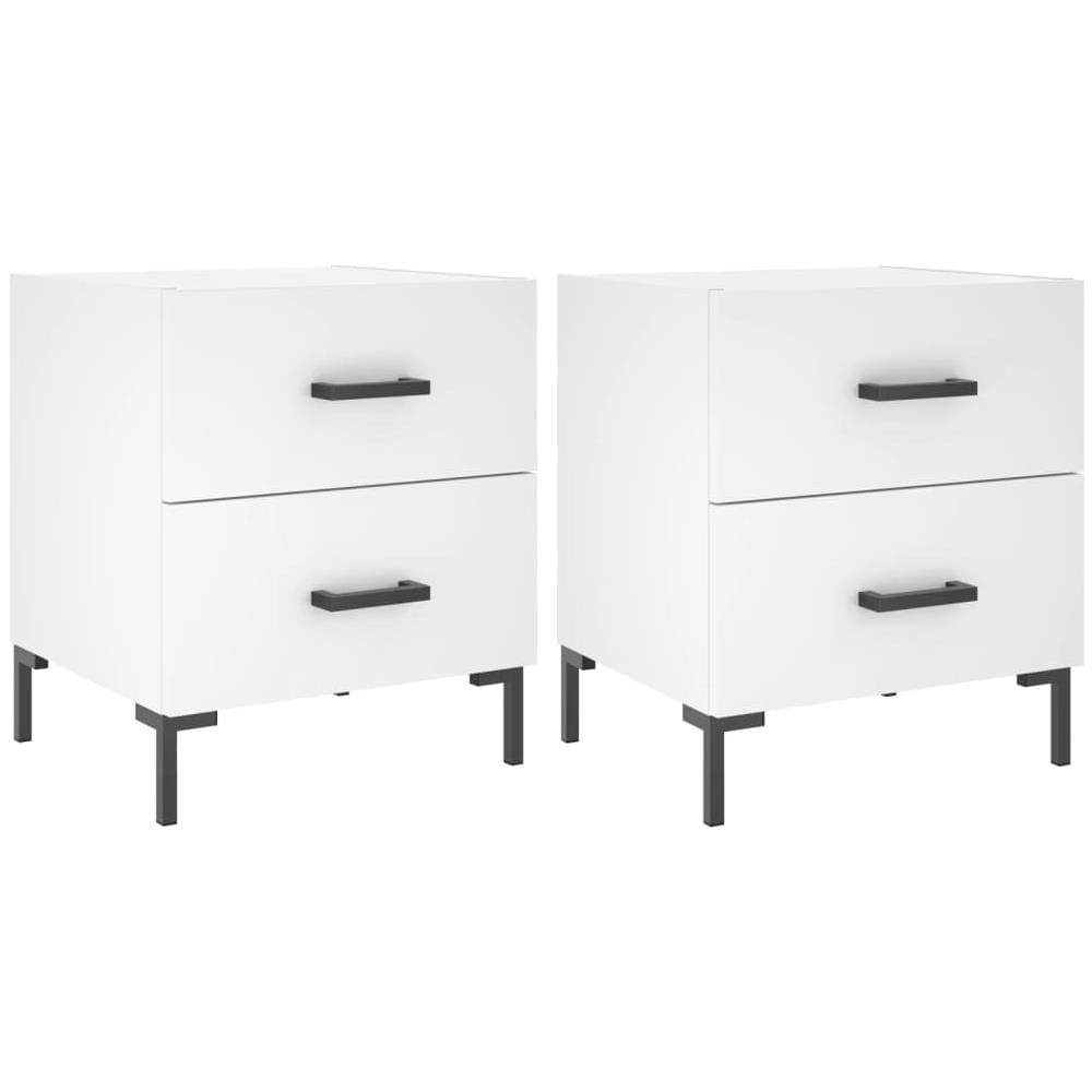 Comodini 2 Pz Bianchi 40x35x47,5 Cm In Legno Multistrato - Foto 1