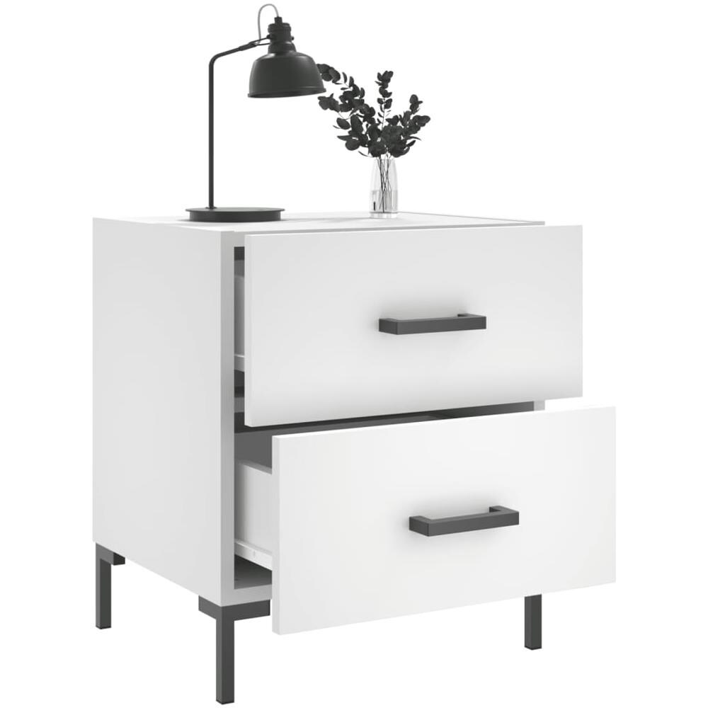 Comodini 2 Pz Bianchi 40x35x47,5 Cm In Legno Multistrato - Foto 2