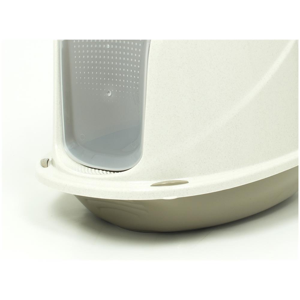 Lettiera Toilette Per Gatti Con Coperchio E Sportello 45x36x32,5cm Mod 700098 Beige - Foto 2