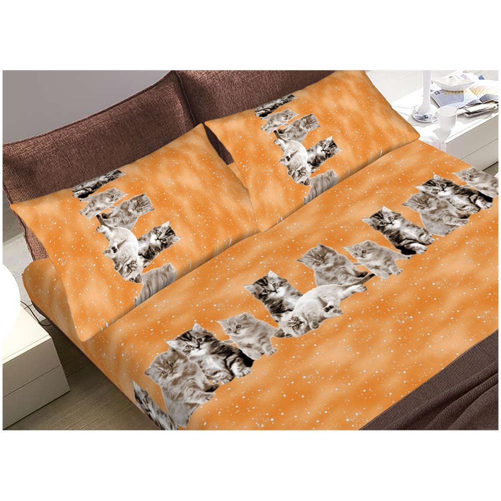 Lenzuola Singolo 100% Cotone BIANCHERIAWEB - Set Con Stampa Gatti Made Italy - Foto 11