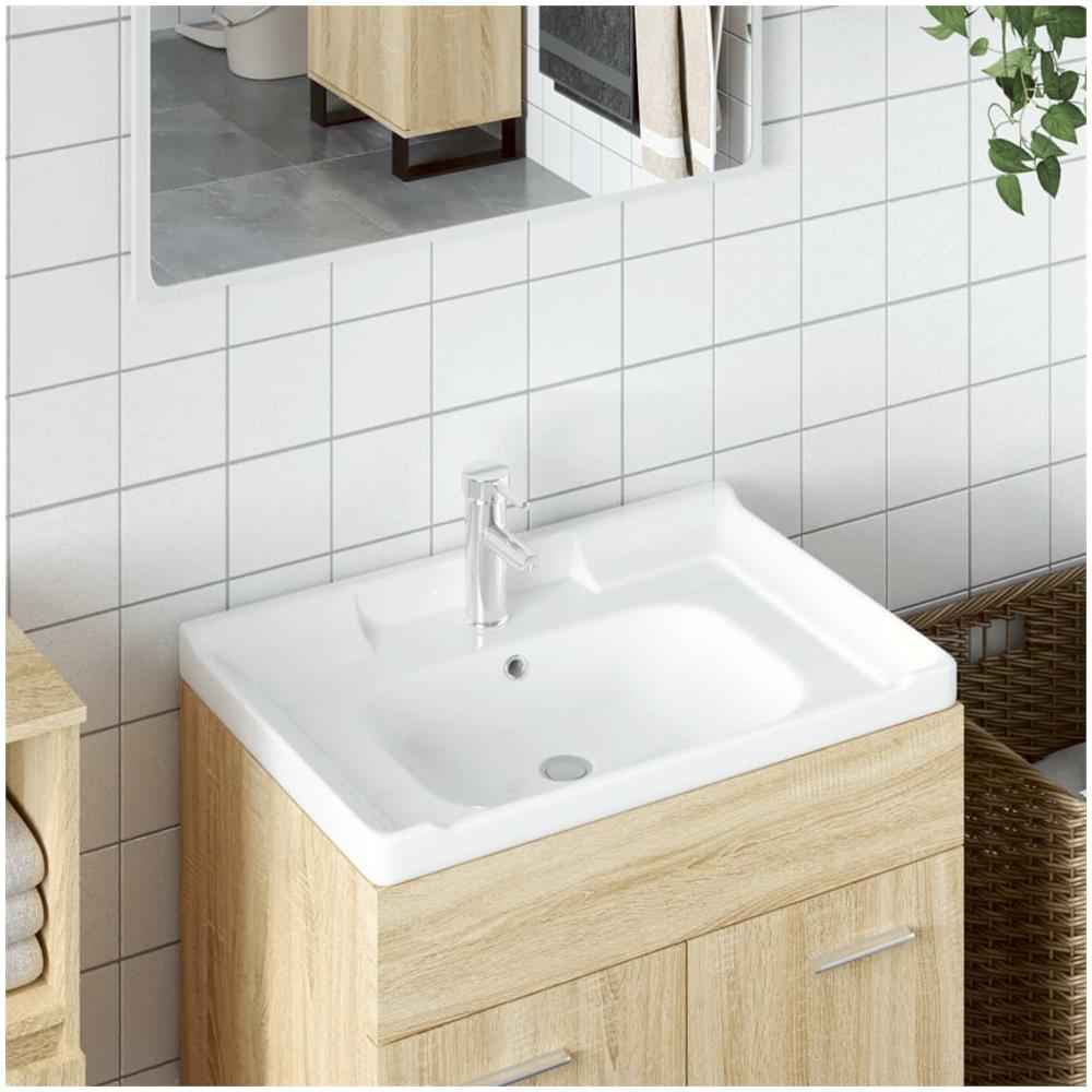 Lavandino Da Bagno Bianco 61x48x23 Cm Rettangolare In Ceramica - Foto 1
