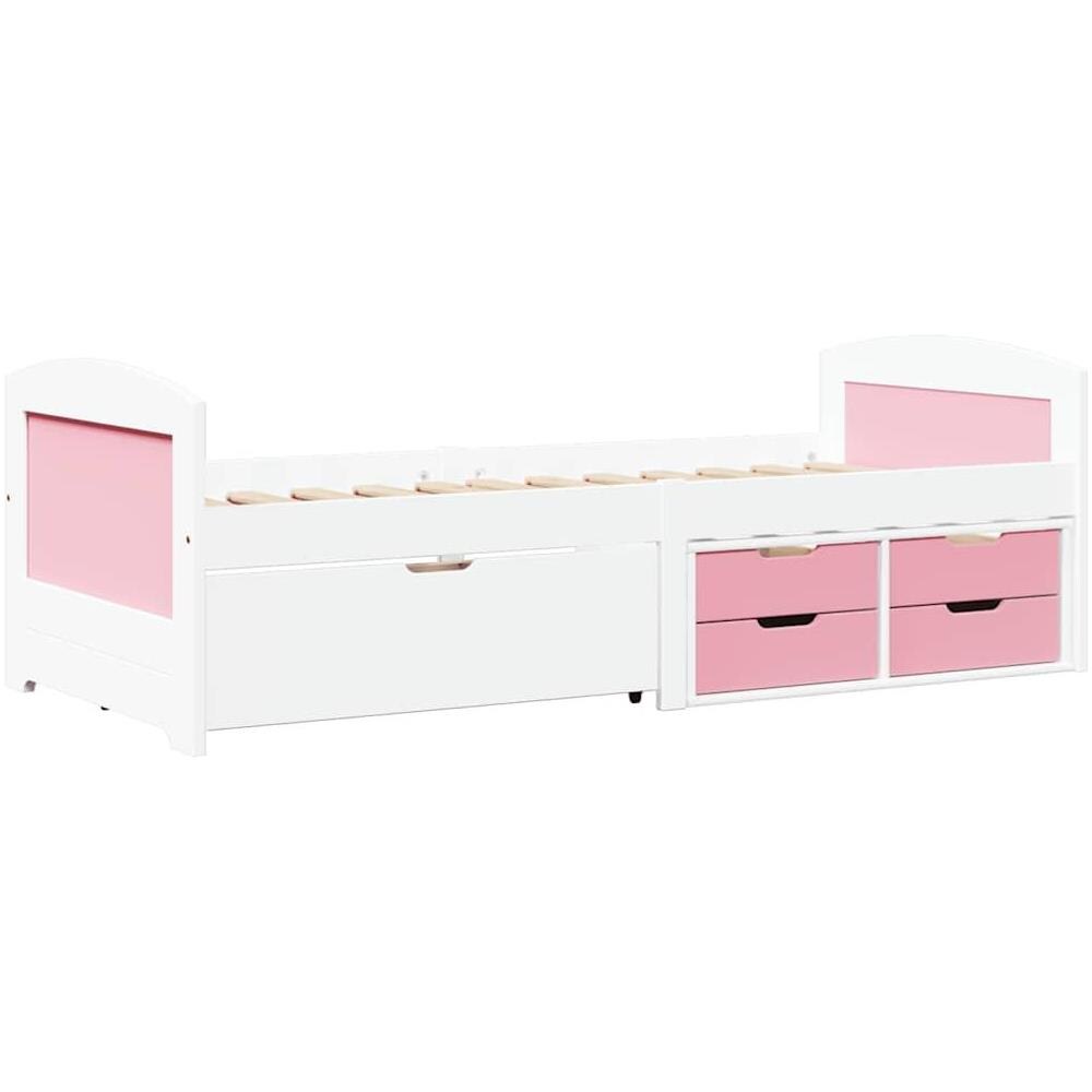 Dormeuse 5 Cassetti senza Materasso Bianco&Rosa 90x200 cm IRUN - Foto 1