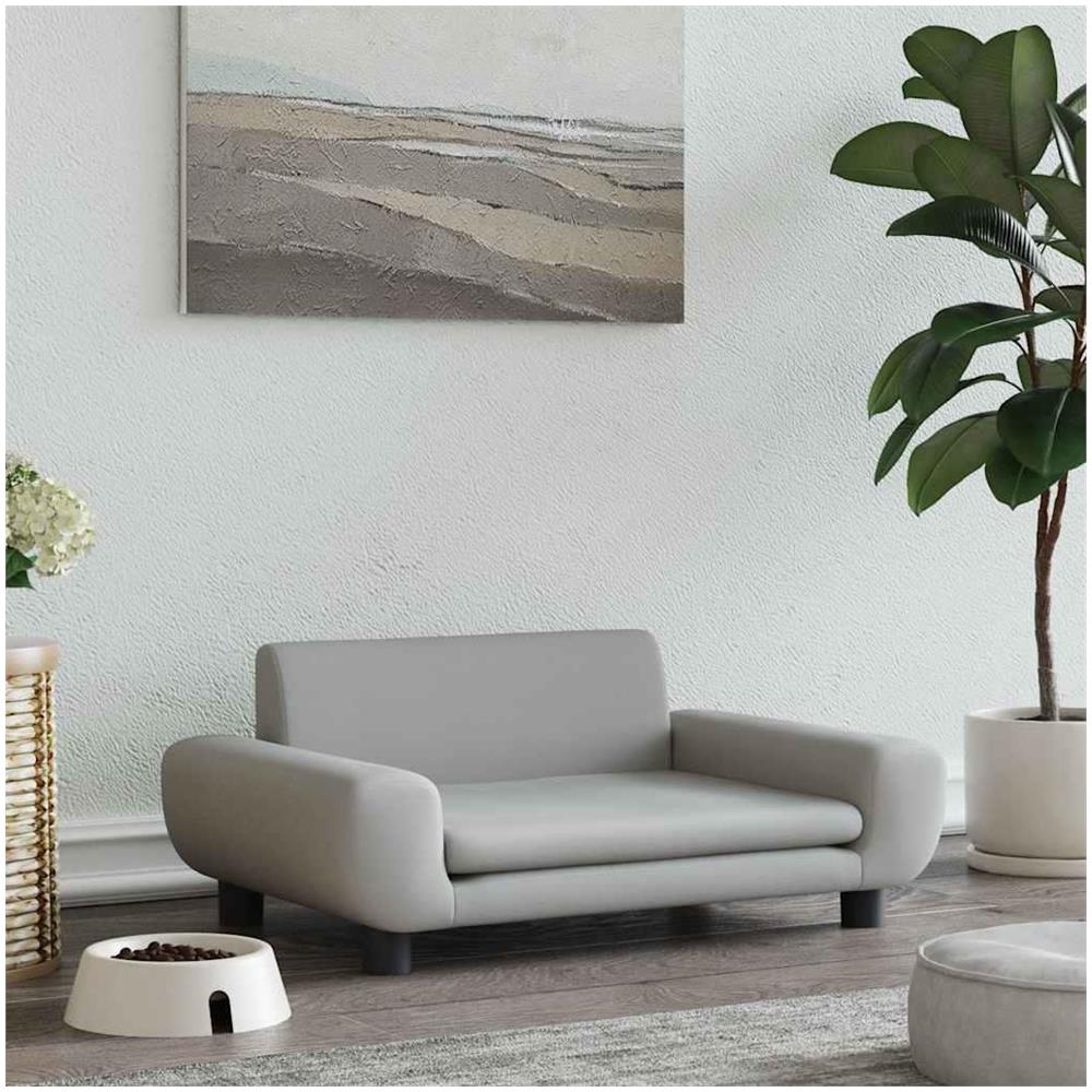 Lettino per Cani Grigio Chiaro 70x45x33 cm in Velluto - Foto 2