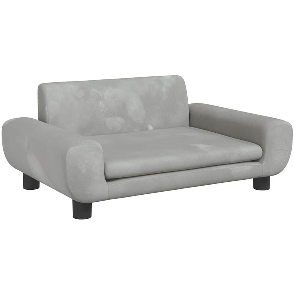 Lettino per Cani Grigio Chiaro 70x45x33 cm in Velluto - Foto 1