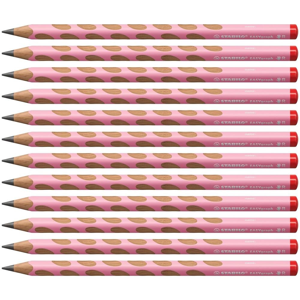 EASYgraph - Matita Ergonomica triangolare - per Destrimani - Rosa Pastel - Confezione da 12 - Gradazione HB - Foto 1