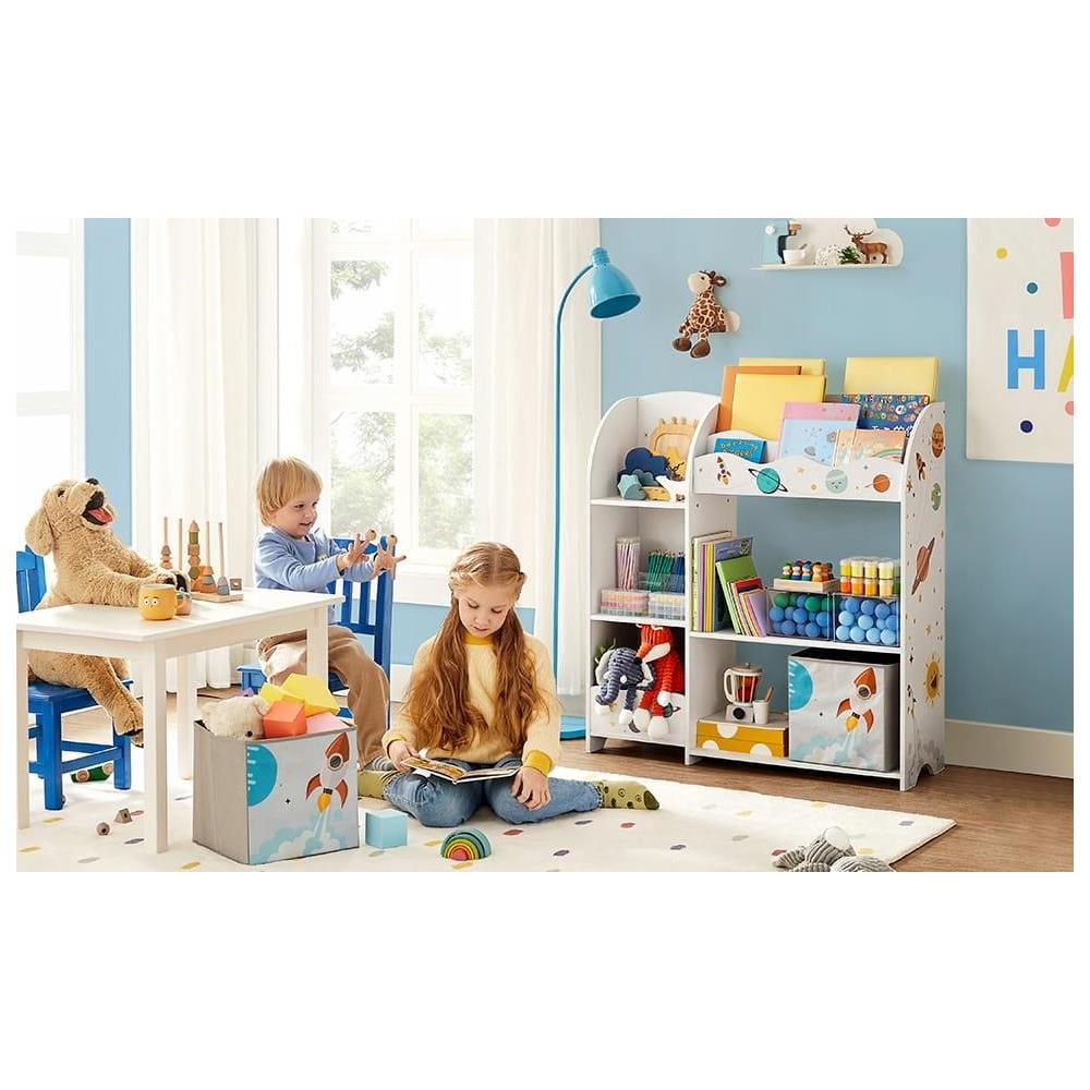 Scaffale portagiochi con scomparti e scatole per camerette multicolore - Foto 2