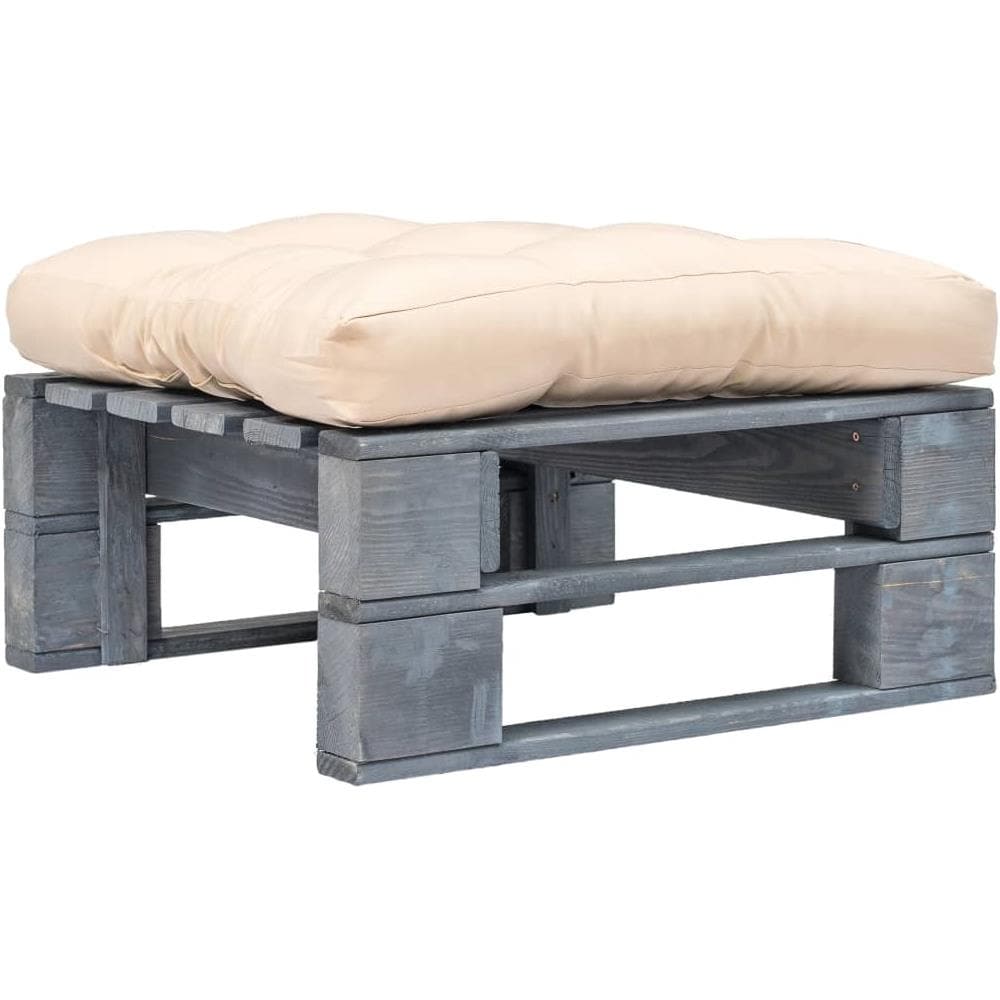 Divano Da Giardino Su Pallet E Cuscino Sabbia Legno Fsc Grigio - Foto 1