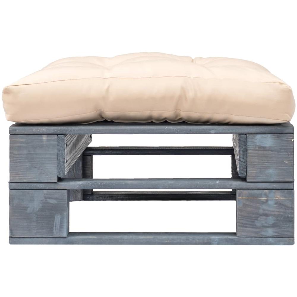 Divano Da Giardino Su Pallet E Cuscino Sabbia Legno Fsc Grigio - Foto 2