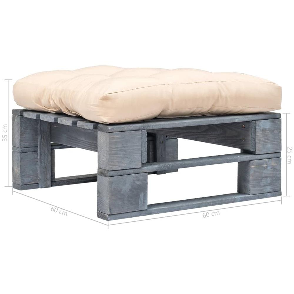 Divano Da Giardino Su Pallet E Cuscino Sabbia Legno Fsc Grigio - Foto 3