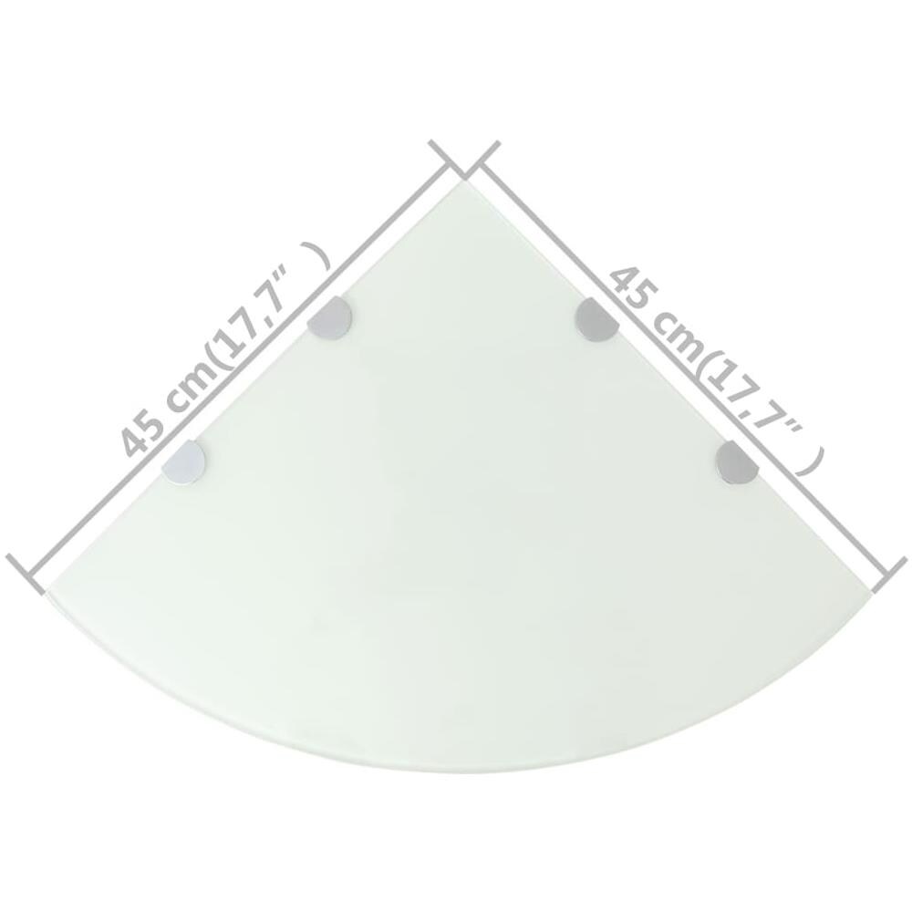 Scaffali Angolari 2 Pz Supporti Cromati E Vetro Bianco 45x45 Cm - Foto 11