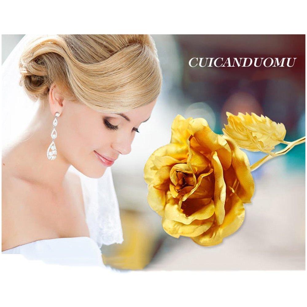 Rosa Dorata: Rosa Eterna Placcata Oro In Confezione Regalo - Foto 2