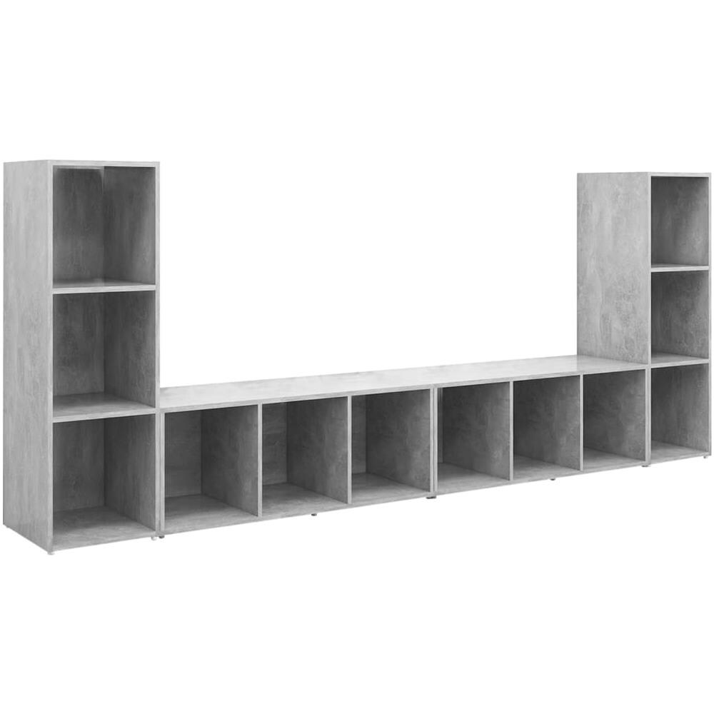 Mobili TV 4 pz Grigio Cemento 107x35x37 cm in Truciolato - Foto 1
