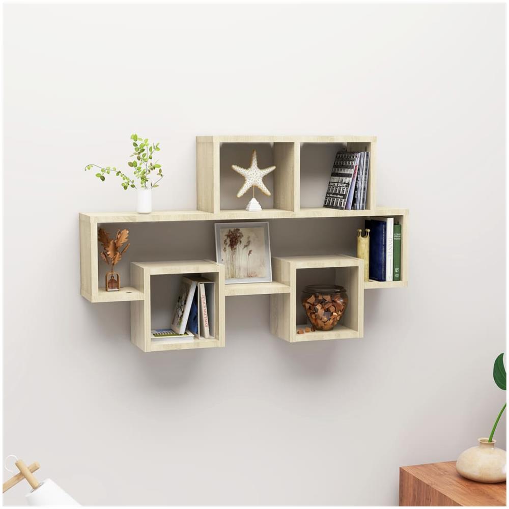 Scaffale Parete Auto Rovere Sonoma 82x15x51cm Legno Multistrato - Foto 1