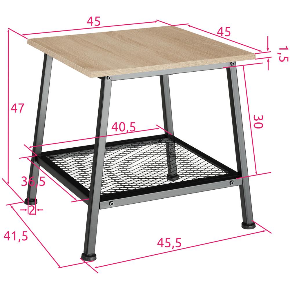 Tavolino Bedford 45,5 X 45 X 47 Cm - Industriale Legno Chiaro, Rovere Sonoma - Foto 9