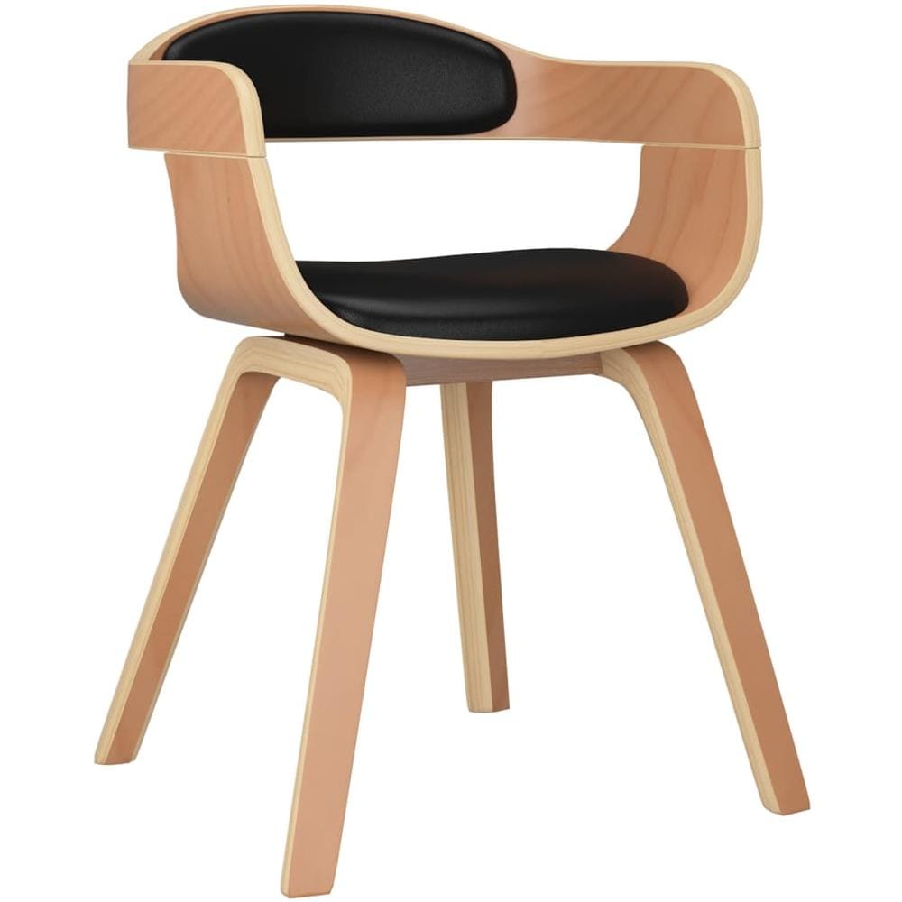 Sedie da Pranzo 4 pz Nere in Legno Curvato e Similpelle - Foto 2