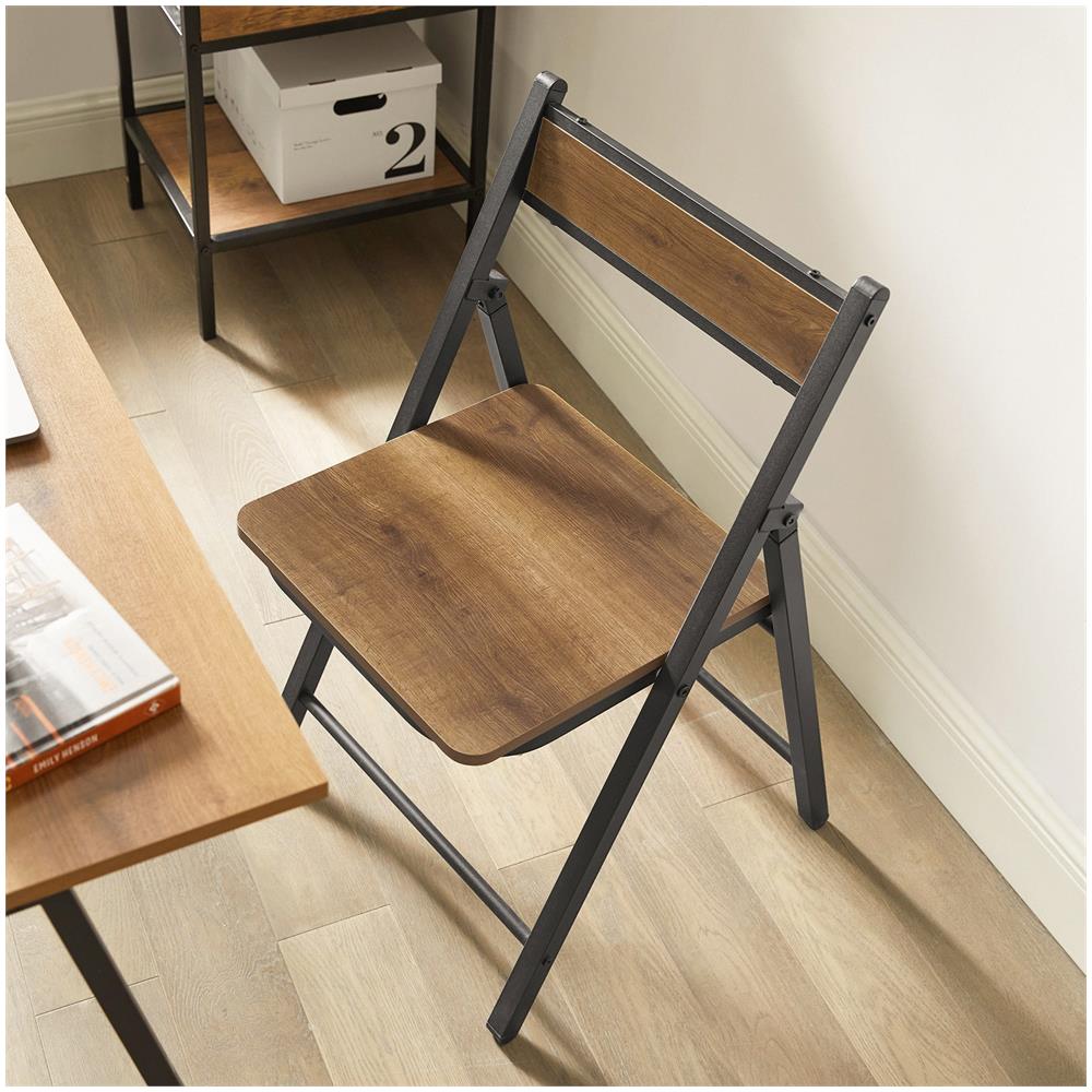 Sedia Pieghevole Sedia Da Cucina Altezza Seduta 33cm Stile Vintage 46x48x80 Cm Fst88-pf - Foto 4