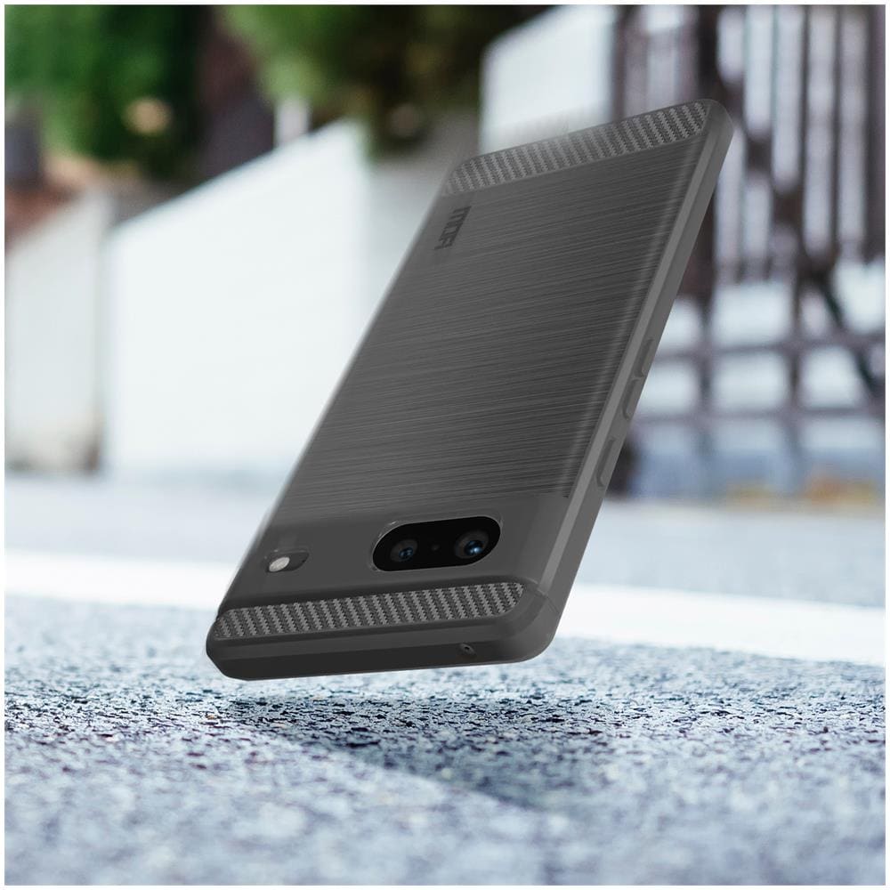 Cover Flessibile Google Pixel 7 Effetto Carbonio E Metallo Spazzolato Nera - Foto 2