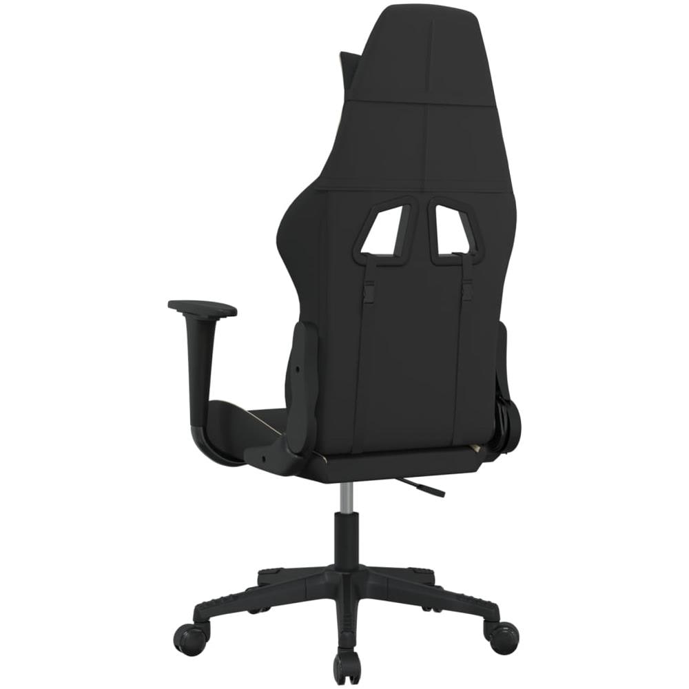 Sedia da Gaming Nero e Crema in Tessuto - Foto 2