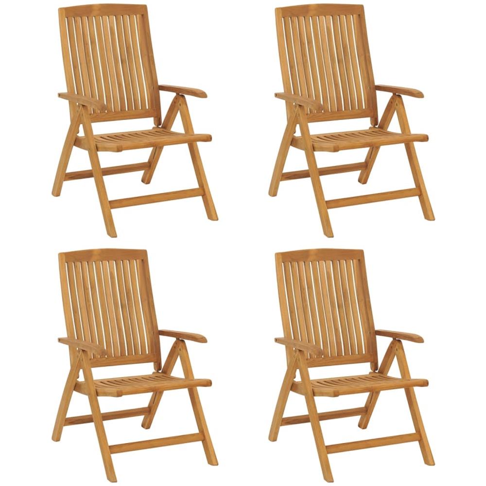 Sedie Da Giardino Reclinabili 4 Pz In Legno Massello Di Teak - Foto 1