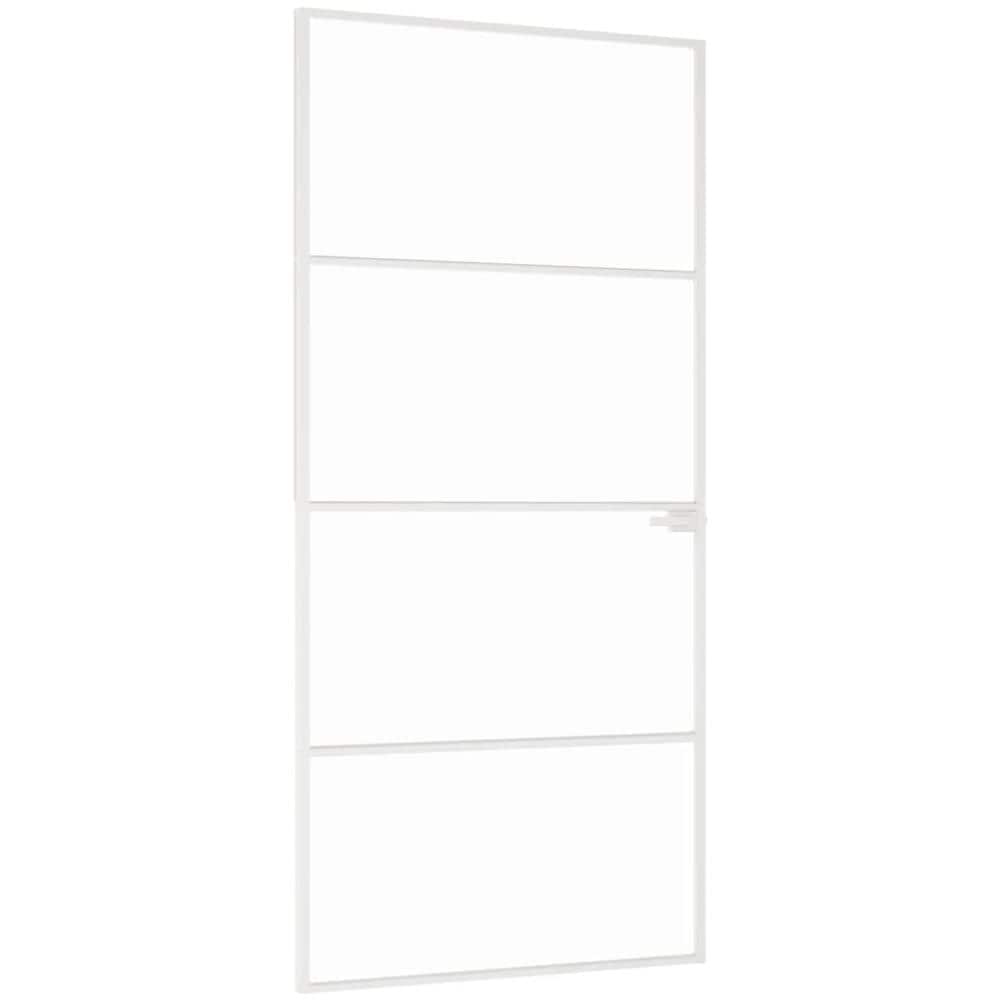 Porta Interna Bianca 93x201,5 Cm Vetro Temperato Alluminio Slim - Foto 2