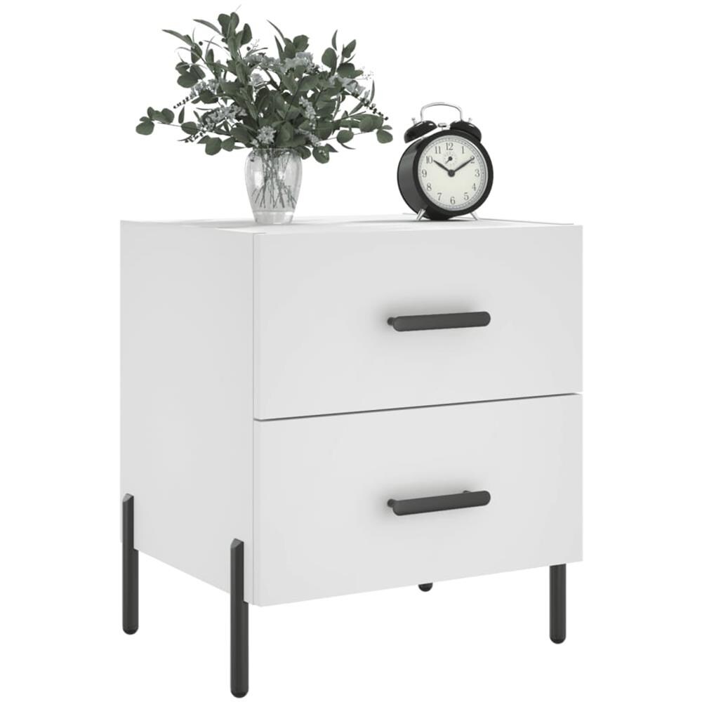 Comodino Bianco 40x35x47,5 Cm In Legno Multistrato - Foto 2